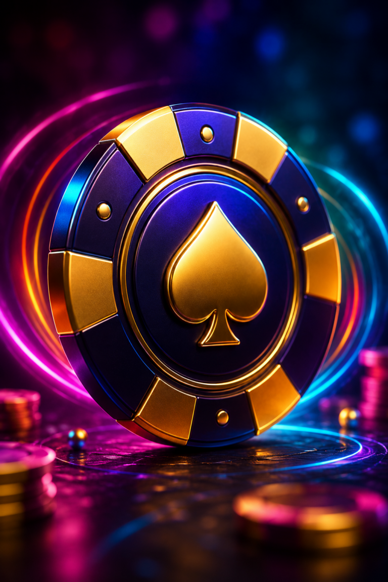 Golden Spade Neon Poker Chip